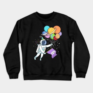 Kids Astronaut 6 Years Old Birthday Crewneck Sweatshirt